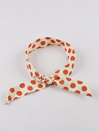 ドット柄Aラインミディ丈ヴィンテージドレス（ヘッドバンド付き）レトロコーデセット（レディース）2026