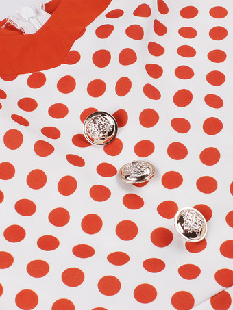 ベルト付きポルカドットAラインレトロドレス ヴィンテージ風ミディドレス レディース 2026