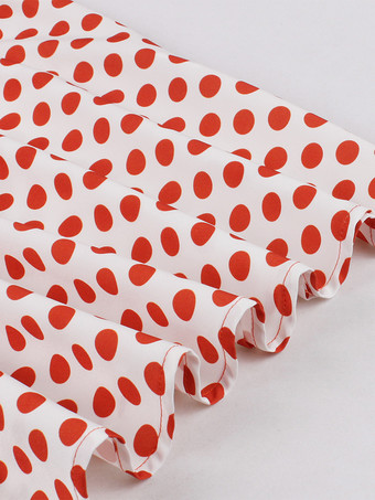 ベルト付きポルカドットAラインレトロドレス ヴィンテージ風ミディドレス レディース 2026