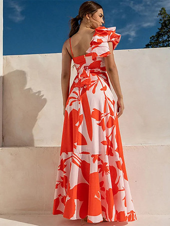 2025年夏向けトロピカルプリントワンピース水着とロングスカートセット