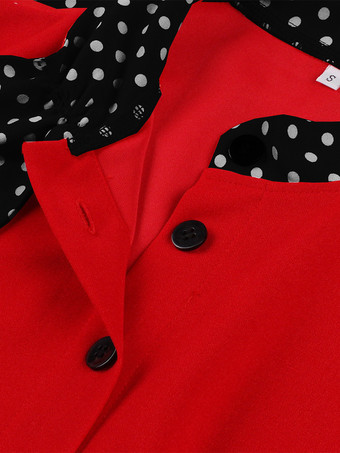 レトロな水玉模様のシャツドレス、ネクタイとベルト付き、ヴィンテージ風ミディドレス、女性用 2025