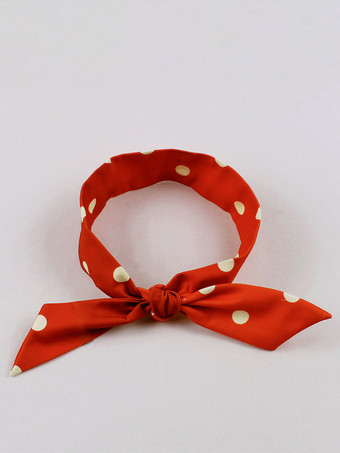 ドット柄レトロシャツ ミディドレス（ベルトとヘッドバンド付き）ヴィンテージ風レディースコーデセット 2025