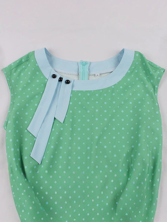 Vestido midi vintage de lunares con cinturón y diadema conjunto retro para mujer 2025