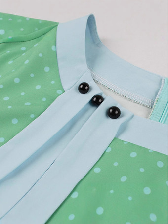 Vestido midi vintage de lunares con cinturón y diadema conjunto retro para mujer 2025