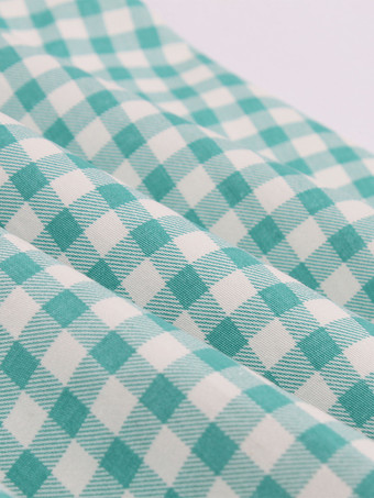 ギンガム A ライン ミディ ドレス リボン ディテール ノースリーブ V ネック ヴィンテージ ドレス レディース 2025