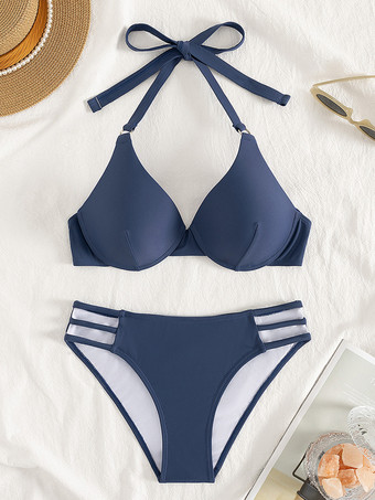 女性用無地ビキニツーピース水着 2025