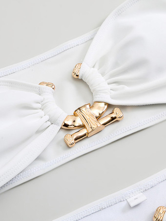 2025年夏用中空ハイウエストセクシーチューブトップ2ピースビキニ水着