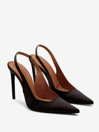 2025年女性用バーガンディハイヒールポインテッドトゥスリングバックパンプス