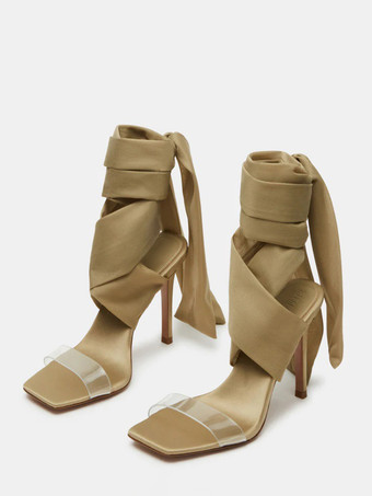 OliveHigh Heel Sandals Lace Up Open Toe Stiletto Heel Sandal Shoes