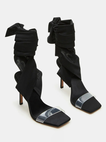 High Heel Sandals Lace Up Open Toe Stiletto Heel Sandal Shoes