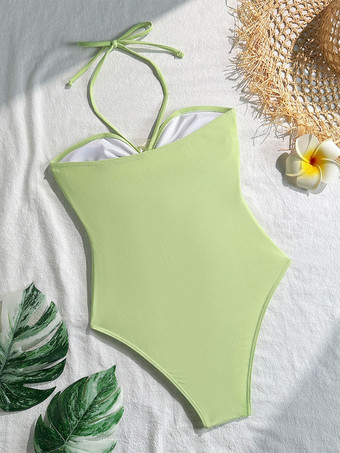 2025年夏向け3Dフラワーデコレーション付きカットアウトホルターワンピース水着