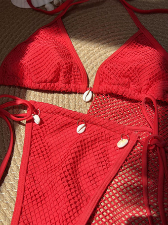 2025年夏向けシェルデコレーションビキニ水着とビーチラップスカートセット