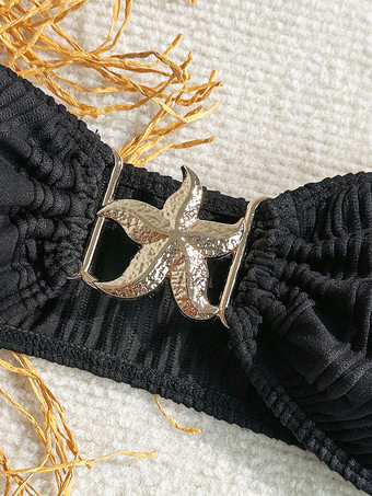 2025年夏用ヒトデドローストリングストラップレスビキニ水着