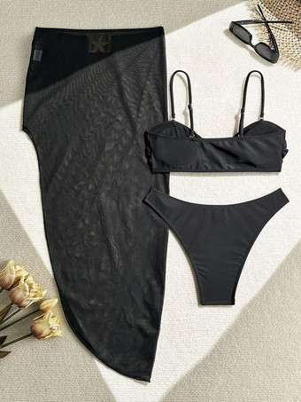 ヒトデの装飾ビキニとシースルーハイスリットスカートの3点セット（レディース用）2025