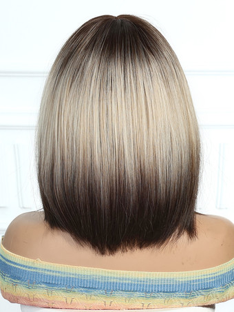 女性用グラデーションボブショート合成ウィッグ前髪付き 2025