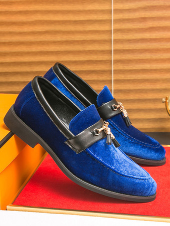 メンズ スエード タッセルローファー スリッポン スパイク モカシン シューズ ローヒール 快適 ペニーシューズ