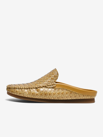 メンズミュール スリッポン 通気性 レザー ソフトソール ローファー シューズ 快適 カジュアル ハウスシューズ