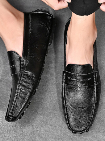 メンズ ペニーローファー シューズ スリッポン スパイクレザーシューズ 軽量 耐久性 パーティー デッキシューズ