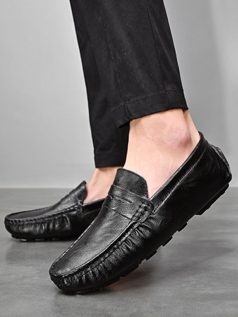 メンズ ペニーローファー シューズ スリッポン スパイクレザーシューズ 軽量 耐久性 パーティー デッキシューズ