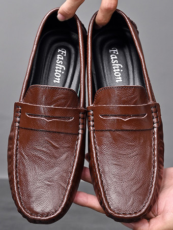 メンズ ペニーローファー シューズ スリッポン スパイクレザーシューズ 軽量 耐久性 パーティー デッキシューズ