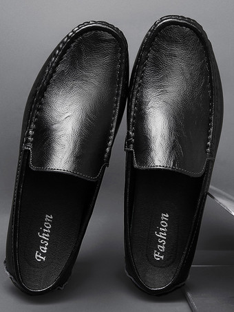 メンズ スリッポン ローファー スパイク フェイクレザー デッキシューズ 軽量 滑り止め フレキシブル ペニーシューズ