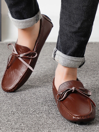 メンズ ベルギーローファー スパイク フェイクレザー レースアップ デッキシューズ 軽量 滑り止め フレキシブル スリッポン ペニーシューズ