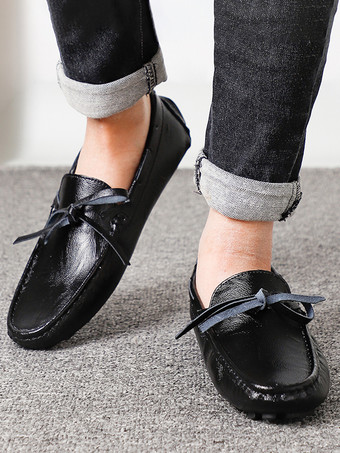 メンズ ベルギーローファー スパイク フェイクレザー レースアップ デッキシューズ 軽量 滑り止め フレキシブル スリッポン ペニーシューズ