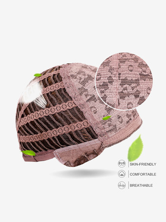 ピンクグラデーションミドルパートロングカーリーヘア合成ウィッグ女性用 2025