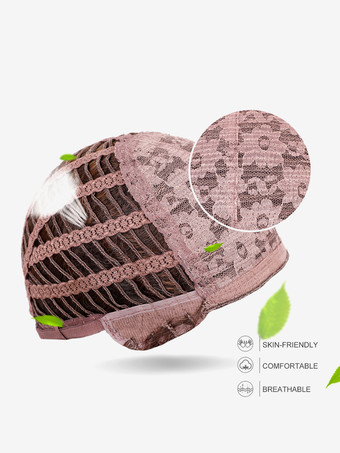 中間分けのグラデーションミディヘア合成ウィッグ、前髪付き 2025