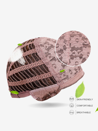 グラデーションの真ん中分けロングストレートヘア合成ウィッグ、カーテンバング付き 2025