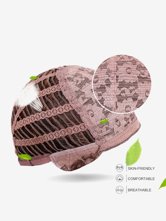 カーテンバング付きミドルパートライトブラウンカーリーロングヘア合成ウィッグ2025