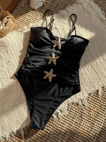 2025年夏向けヒトデ装飾付きカットアウトワンピース水着