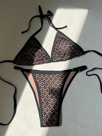 ホルター レース ビキニ サマー ビーチ ツーピース 水着 セット レディース 2025