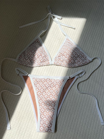 ホルター レース ビキニ サマー ビーチ ツーピース 水着 セット レディース 2025