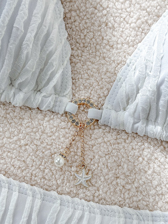 2025年夏向けホルターテクスチャ生地ビキニ水着