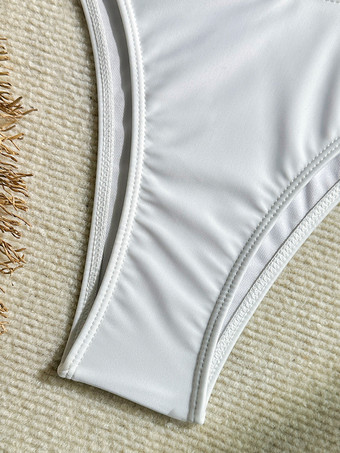 リングリンクワンショルダーモノキニビーチワンピース水着レディース2025