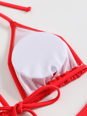 ホルタービキニと長袖Uネックミニドレスカバーアップ3ピース水着セット2025