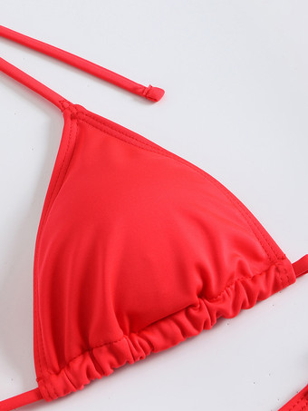 ホルタービキニと長袖Uネックミニドレスカバーアップ3ピース水着セット2025