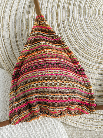 ボヘミアンプリントホルタービキニとショーツの3点水着セット 2025年夏