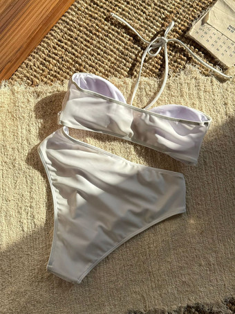 2025年夏向けメタリックフラワーホルターネックビキニ