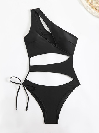 2025年夏向けワンショルダーカットアウトモノキニワンピース水着