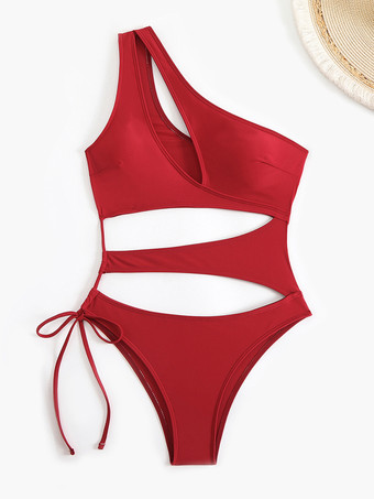 2025年夏向けワンショルダーカットアウトモノキニワンピース水着