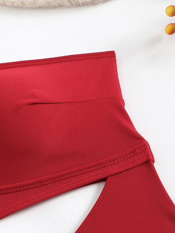 2025年夏向けワンショルダーカットアウトモノキニワンピース水着