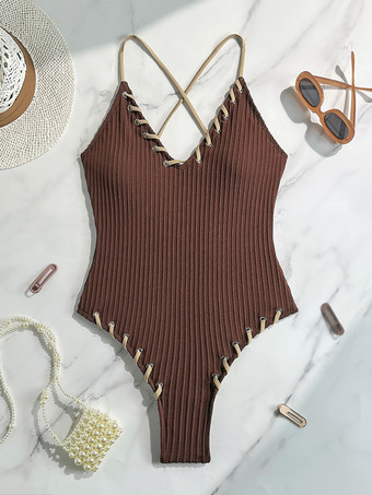 2025年夏のビーチに最適なセクシーなVネックワンピース水着