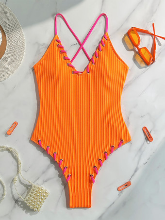 2025年夏のビーチに最適なセクシーなVネックワンピース水着