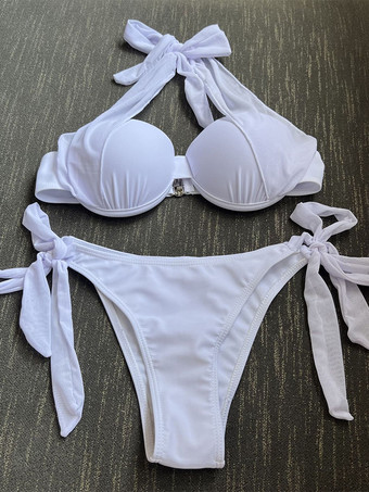 2025年夏向け無地ホルタービキニツーピース水着