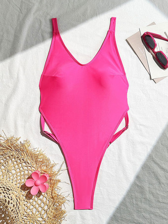 2025年夏向けセクシーなVネックモノキニワンピース水着