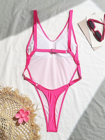 2025年夏向けセクシーなVネックモノキニワンピース水着