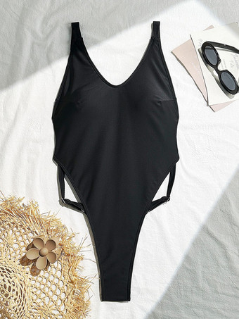 2025年夏向けセクシーなVネックモノキニワンピース水着