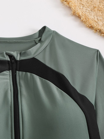 2025年夏向け長袖ジップアップサーフウェアワンピース水着